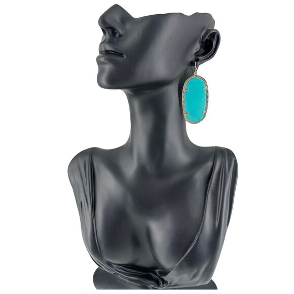 Kendra Scott Turquoise and gold  tone Earrings - Picture 1 of 3